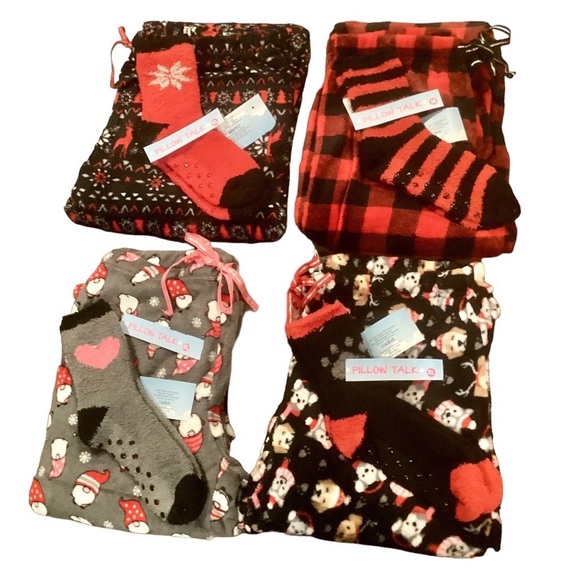 💥💥BOGO SALE💥💥PLUSH Fleece PJ & Gripper Sox Gnomes Print - Picture 6 of 6